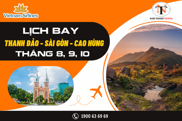 Cập nhật lịch bay Thanh Đảo - Sài Gòn - Thanh Đảo